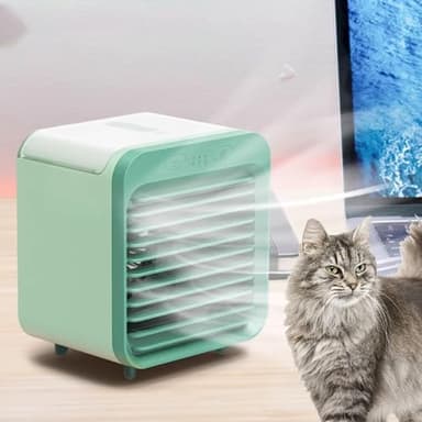 Aire Acondicionado Sin Unidad Exterior Silencioso Raffrescatore D'aria 3 Modos Y Velocidades De Viento Duración De La Batería: 3-4 Horas No Requiere Ensamblaje(Green)