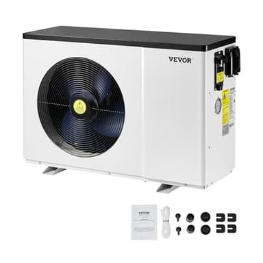 VEVOR Bomba de Calor Eléctrica para Piscina, 1,48-7,11 kW, Calentadores de Piscina de Frecuencia Variable que Ahorran Energía para Piscinas Elevadas de 15-30 m³, CA 220-240 V 50 Hz, 905 x 360 x 620 mm