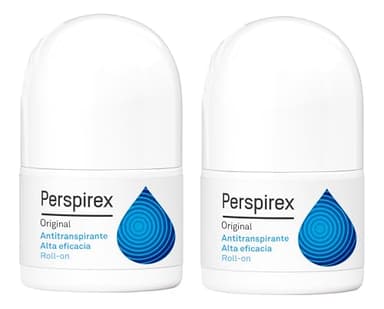 Perspirex ® | Perspirex Original | Desodorante Antitranspirante Axilas Roll On para una protección y frescura anti sudor de hasta 5 días | Pack de 2-40 Ml