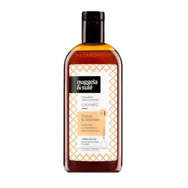 Nuggela & Sulé Champú Nº1 - Fuerza & Volumen. Con Extracto de Cebolla Roja y Glucógeno Marino. Fortalece. Estimula el Crecimiento. Frena la Caída del Cabello. 1 x 250 ml