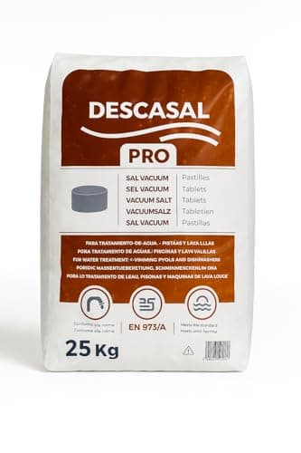 SAL PARA DESCALCIFICADOR DE AGUA DOMESTICO EN PASTILLAS I SACO 25kg | RENDIMIENTO MAXIMO Y DISOLUCION PROGRESIVA.