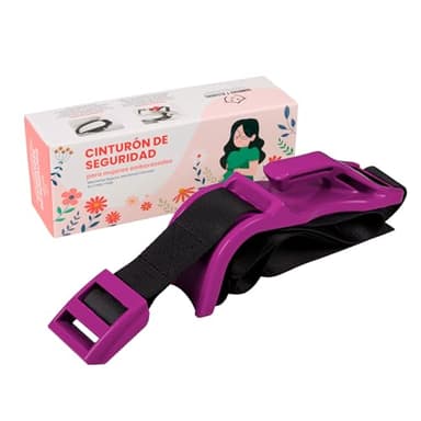 SONRISAS Y ALEGRÍAS Cinturón para Embarazadas Coche Homologado - Adaptador de Seguridad para Cinturón - Protege a tu Bebé y Reduce el Riesgo de Presión en el Vientre - Cómodo y Seguro (purpura)