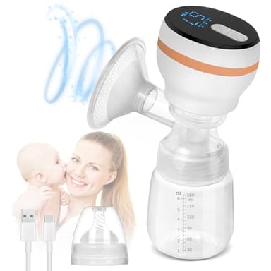 Unipampa Sacaleches Eléctrico, Extractor de Leche Eléctrico, 4 Modos y 9 Niveles de Succión, Extractor de Leche Silicona con Pantalla LCD, Portátil Silencioso Sacaleches, Para Viajes y en Casa