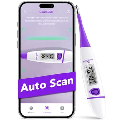 Termómetro Basal de Fertilidad Easy@Home：Termómetro Basal Digital para Medir Tempertura Basal Corporal & Predecir su Ovulación, Monitor de su Ventana Fértil con la APP Premom (Púrpura)