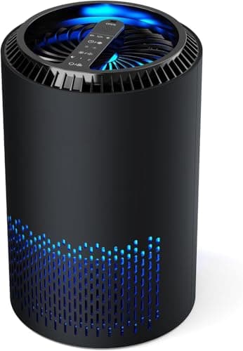 QEXREED Purificador De Aire Para Alergias En Hogar, Filtro HEPA De Alta Eficiencia, 3 Velocidades Y Temporizador, Elimina AléRgenos Y PartíCulas(Negro)
