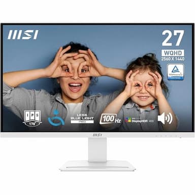 MSI Pro MP273QW E2 Monitor Profesional WQHD de 27", Panel IPS 2560 x 1440, 100 Hz, Pantalla Agradable a la Vista, Altavoces Integrados, inclinación Ajustable, HDMI 2.0b, DP (1.2a)