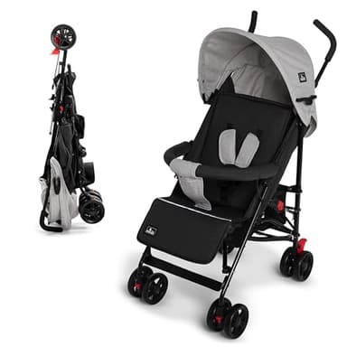 TORAL Silla de paseo ligera Florida para bebé, con respaldo reclinable 5 posiciones, capota XL, cinturón 3 puntos, 8 ruedas, silla paseo bebe desde 6 meses hasta 15 kg