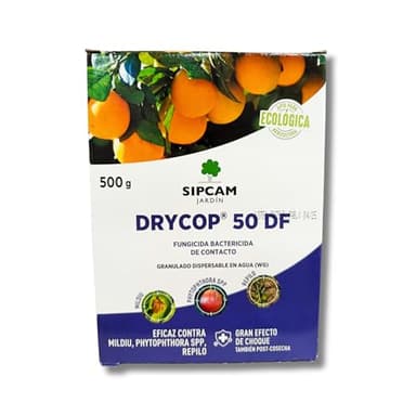 Cobre DRYCOP 50 DF Ecológico 500 GR para diluir hasta en 125 litros de agua MUY EFECTIVO | Fungicida y Bactericida | Contra Mildiu o Mildium, Monilia, Aguado, Repilo, Alternaria... | Nexum Market