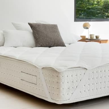 NATURALS Topper Cubrecolchón Cama 150 (150x190/200 cm) - Acolchado 400 gr, Suavidad y Comodidad Extra, Protector de Colchón Transpirable y Lavable - Sobrecolchón Ajustable 4 Esquinas