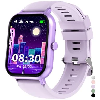 JUBUNRER Reloj Inteligente Niño Niña Smartwatch Pulsómetro Monitor Sueño Podómetro Deportivo Pulsera Actividad Niño Despertador Infantil Juegos Juguetes Niños Impermeable Regalos Adolescentes 3+ Años