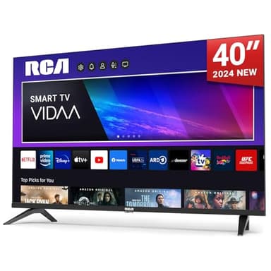 RCA Smart TV 40 Pulgadas LED Full HD Televisor con WiFi, App Store, Sintonizador Digital (DVB-T/T2-C-S/S2), Apoyado por VIDAA (VRS40FQ1, 2024)