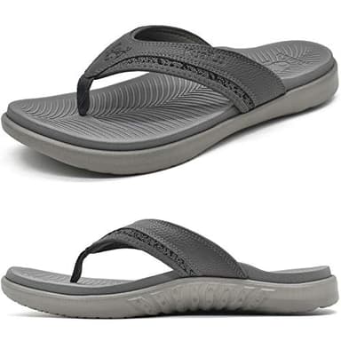 KuaiLu Chanclas Hombre Comodas Fascitis Plantar Ortopedicas Soportes de Arco Sandalias Verano Ligera Playa Piscina Chanclas Antideslizante Suela de Goma 45