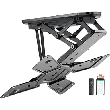 EasyLife Soporte de Techo para TV V2 con Eléctrico Y Giratorio, Integración Smart Home, de 37 A 75 Pulgadas, Soporte VESA hasta 600×400 para Televisores LCD/OLED, Monitores, Pantallas - Negro