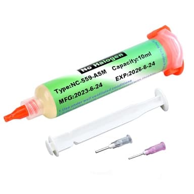 Flux Para Soldar EstañO,Flux Soldadura Electronica,Flux,Con Varilla De Empuje,Flujo sin limpieza para soldadura electrónica BGA LED SMD PCB de 138 ℃ (10 ml)