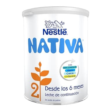 Nestlé NATIVA 2 Leche de Continuación en polvo para bebés a partir de los 6 meses, bote de 800g