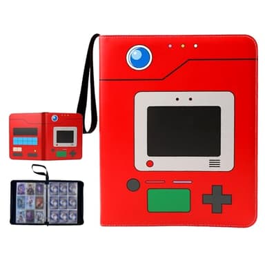 shallyong Album Cartas Coleccionables, 50 Páginas 900 Tarjetas Album para Cartas Portátil PU con Cremallera, 9 Bolsillos Regalo para Coleccionistas y Niños (D)