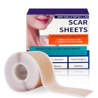 LAIVIYA Parches Cicatrizantes, Silicona Para Cicatrices, Silicone Scar Sheets Para Cicatrices Causadas Por Cesárea,Quemaduras,Acné,Etc (4 X 150cm)