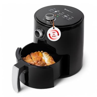 Freidora de aire 2.5L 1200W con temporizador de 30min y mango antideslizante SwissHome