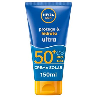 NIVEA SUN Protege & Hidrata Ultra FP50+, crema solar con 48h de hidratación (1 x 150 ml), protector solar ultra resistente al agua, crema hidratante con protección solar UVA & UBV