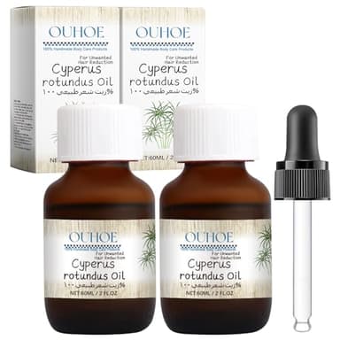 2 Piezas Cyperus Rotundus Oil, Aceite 100% Puro de Cyperus Rotundus para Depilación, Reduce el Crecimiento del Vello Corpora, para Mujeres y Hombres, para Brazos, Piernas, Axilas