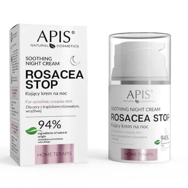 Apis | ROSACEA-STOP Crema calmante | Extractos de plantas | 94% de ingredientes de origen natural | Contenido: 50 ml.