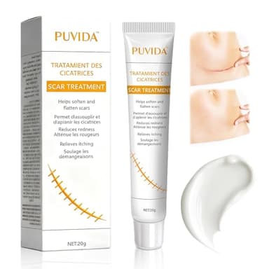 Crema para Cicatrices 20g, Gel para Cicatrices, Crema para el Apoyo a la Reparación Cutánea, Ayuda a Mejora la apariencia de la piel, Ideal para Rostro y Cuerpo