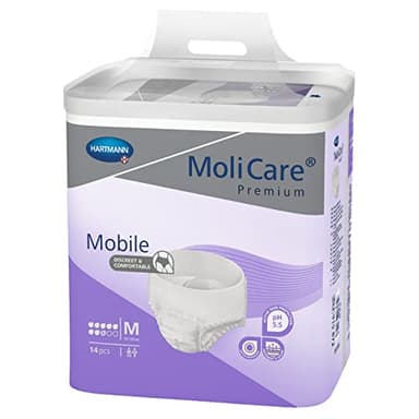 MoliCare Mobile: Pañales para Adultos con Incontinencia Severa, Ropa Interior Absorbente para Hombres y Mujeres, 8 Gotas, talla M, 14 unidades