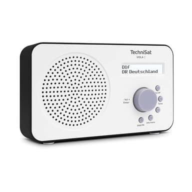 TechniSat VIOLA 2 - Radio DAB Portátil (DAB+, FM, Altavoz, Conexión para auriculares, Pantalla de dos líneas, Control de Botones, Pequeño, 1 Watt RMS) Blanco/Negro