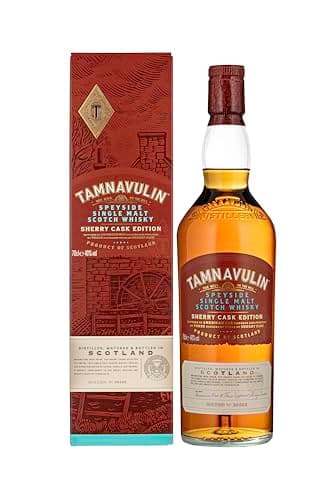 Tamnavulin Sherry Cask - Whisky Escocés - Speyside Single Malt Afinado en 3 Botas de Jerez diferentes - 700ml