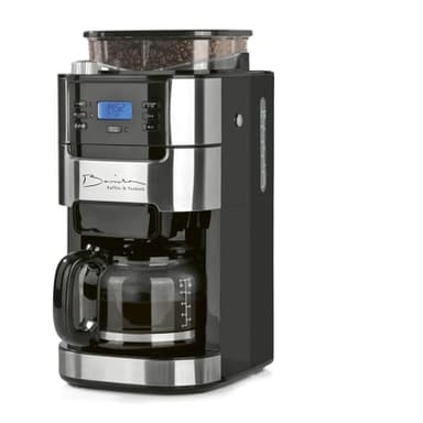Barista Kaffee & Technik Cafetera de Filtro Con Molinillo | Jarra de Vidrio Para 12 Tazas | Para Café en Grano y Polvo [1,5 Litros, 900 Vatios, Acero Inoxidable]