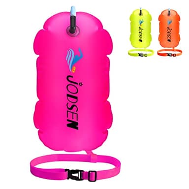 Boya de Natación,Flotador Natación Aire Libre,Boya Inflable Bolsa Seca,Natación Aguas Abiertas Accesorios Formación,Nadadores Triatletas Snorkel Deportes,Swim Bubble Altamente Visibilidad (Rosa)