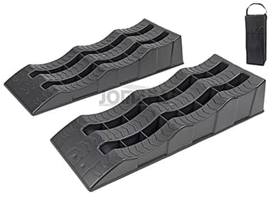 JOMAFA Par De Rampas Elevadoras Con Funda Transporte, Hasta 3000 Kg Rampas de servicio para automóviles Rampas de acceso Negro