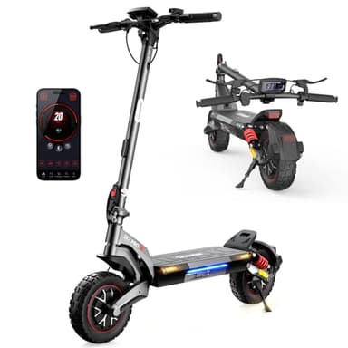 iScooter Patinete Eléctrico Todo Terreno de Doble Motor 10", Homologado DGT, Autonomía 50-60KM, Cerradura Electrónica, 851WH Batería, Smart App, Carga 150 kg, 4 Modos de Velocidad con Bolsa
