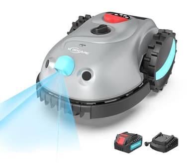 YARDCARE V100 Robot Cortacesped Electrico con Navegación por Visión, Detección de 150 Obstáculos, Robot Cortacésped Bateria hasta 150 m², Robot Cortacesped con Cuchillas de Repuesto