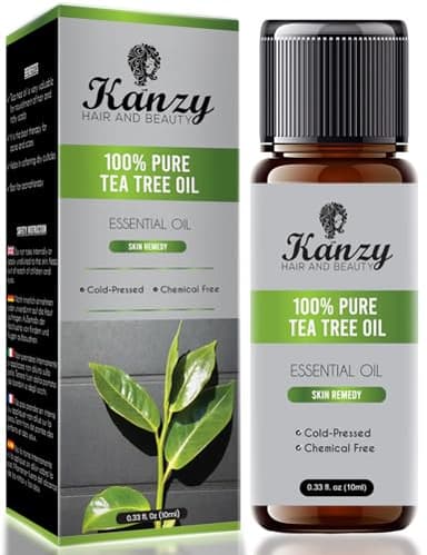 Kanzy Aceite de Árbol de Té 10ml Tea Tree Oil Perfecto Tratamiento para Cara, Cuerpo, Piel y Cabello Aceite Esencial Árbol de Té
