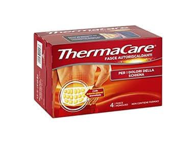 ThermaCare Espalda 4 bandas autocalentantes desechables de calor terapéutico para los dolores de espalda, 8 horas calor constante