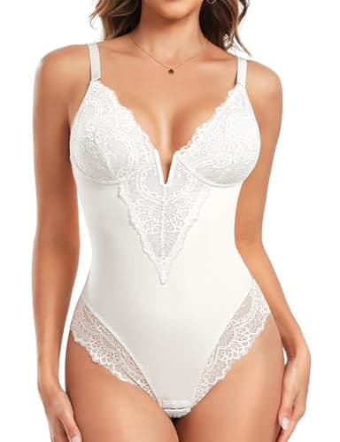 Tuopuda Body Reductor Mujer Moldeador Bodysuit Faja Reductoras Control de Abdomens Adelgazante Body Shaper Sin Costuras Tanga Shapewear Bodysuit Con Almohadillas Extraíbles