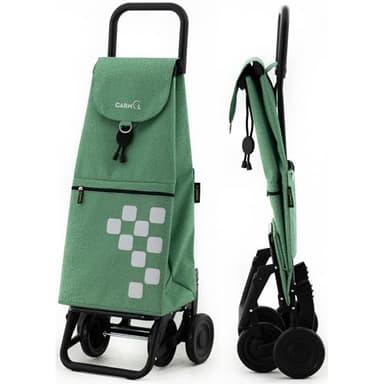 GARMOL Carro de la Compra Plegable 55L | Carro de la Compra 4 Ruedas Gran Capacidad Plegable | Carrito Compra Color Verde