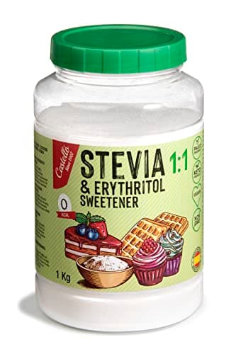Castello since 1907 Stevia (Estevia) + Eritritol 1:1 1 kg | Sustituto del Azúcar 100% Natural - 0 Calorías - 0 Índice Glucémico - Keto y Paleo - 0 Carbohidratos - No OGM