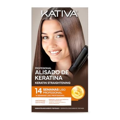 Kativa Kit Alisado Brasileño - Tratamiento Alisado Profesional en casa - Hasta 14 semanas de duración - Nueva fórmula con Keratina Hidrolizada, Ácido Hialurónico y 5 óleos orgánicos - Fácil de aplicar