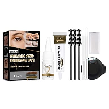 Tinte profesional para cejas y pestañas, gel a prueba de aceite, kit de tinte de cejas, color marrón