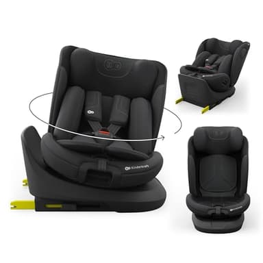 Kinderkraft I-GROW 2 PRO Silla de coche, I-SIZE 40-150 cm, Isofix, Silla coche bebé, para niños, Ajustable, Sillade, RWF, FWF, Universal para coche, Asiento, 360º, Grupo 0+/1/2/3, 0-36 kg, Negro
