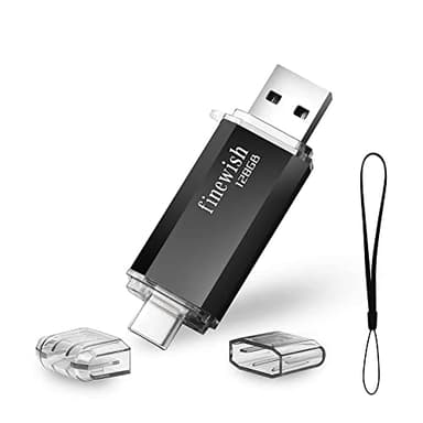Tipo C Memoria USB 128gb, Pendrive USB C 128 GB 2 en 1 Tipo C Y USB 2.0 Memoria Flash 128gb para Smartphones Android, Windows, Android, Pc, Tabletas, Almacenamiento DE Datos Externo Etc (Negro)