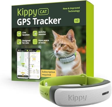 Kippy Cat V2 - Collar GPS para Gatos - Localizador y Rastreador de Salud y Actividad con Sistema Antiestrangulamiento - CREA Límites Virtuales