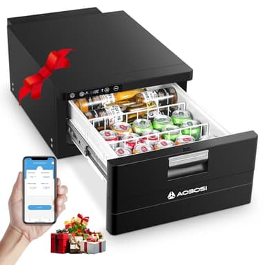 AAOBOSI Nevera Portatil 31L, Refrigerador Tipo Cajón con APP, Nevera Para Caravanas 20°C a -20°C, 12/24V DC, Para Coches, Camiones, Todoterrenos, Caravanas, Barcos, Camping y Viaje