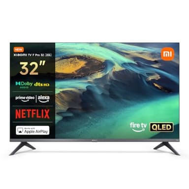 XIAOMI TV F Pro 32, 32 Pulgadas (81 cm), QLED, Smart TV, Fire TV, Control por Voz Alexa, Dolby Audio, DTS Virtual:X, DTS-HD, Compatible con Apple AirPlay, 2025