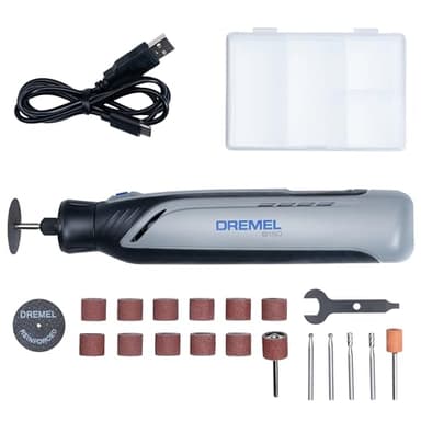 Dremel 8150 Multiherramienta a batería de 7,2 V 2Ah sin escobillas Herramienta Rotativa recargable por USB-C, 20 accesorios, Velocidad Variable 5.000-30.000 RPM, luz LED, corte, lijado, tallado