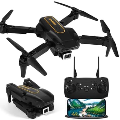 Drone con Cámara 1080P, 3 Modos de Velocidad, Mantenimiento de Altitud, 360° Flip, Cuadricóptero RC Drones, Drone Plegable con Bolsa de Transporte para Principiantes
