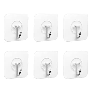 PaiLeWei Ganchos Adhesivos Para Pared - 6 Piezas Gancho Adhesivo de 5 Kg (MáX.), Para Cocina, Colgar, Pared, Puerta, Albornoces, Colgador Toalla Baño Adhesivo (6 Piezas)