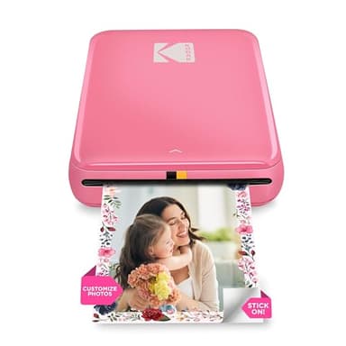 KODAK Step Impresora de fotos instantánea para smartphone - Mini portátil inalámbrica en color - Fotos adhesivas Zink 2x3” - Bluetooth compatible con iOS y Android - App de edición divertida - Rosa